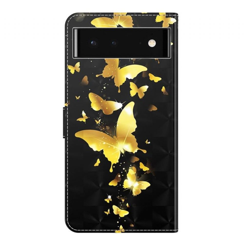 Flipové Pouzdro Na Google Pixel 7 Pro Na Lana Tanga Butterflies