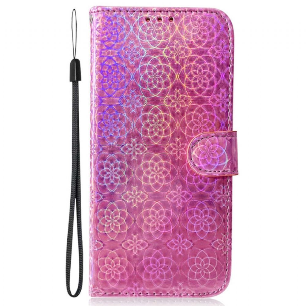 Flipové Pouzdro Na Samsung Galaxy A13 Na Lana Květiny Na Psychedelickém Popruhu