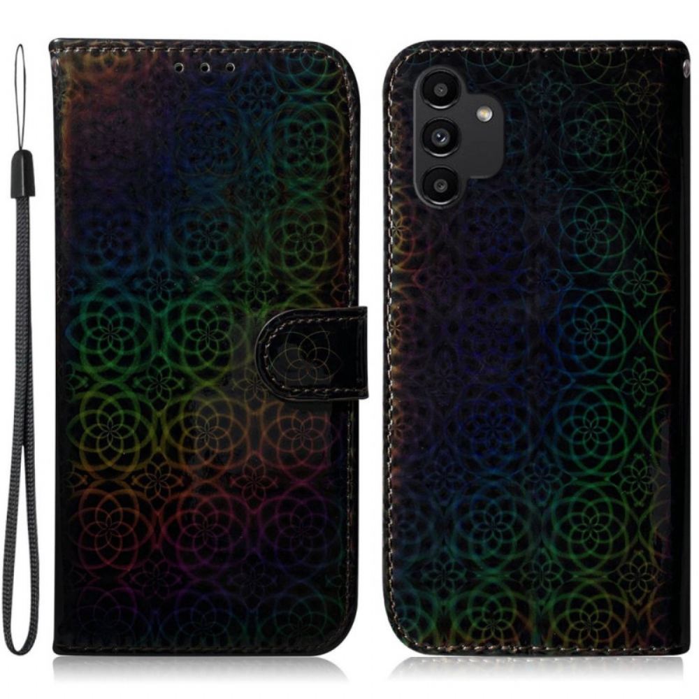 Flipové Pouzdro Na Samsung Galaxy A13 Na Lana Květiny Na Psychedelickém Popruhu