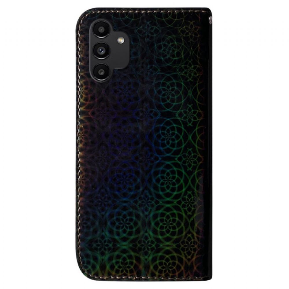 Flipové Pouzdro Na Samsung Galaxy A13 Na Lana Květiny Na Psychedelickém Popruhu