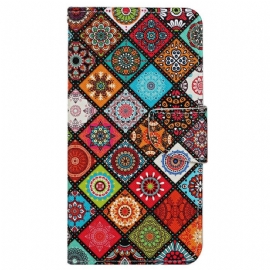 Flipové Pouzdro Na Samsung Galaxy A13 Patchwork S Popruhem