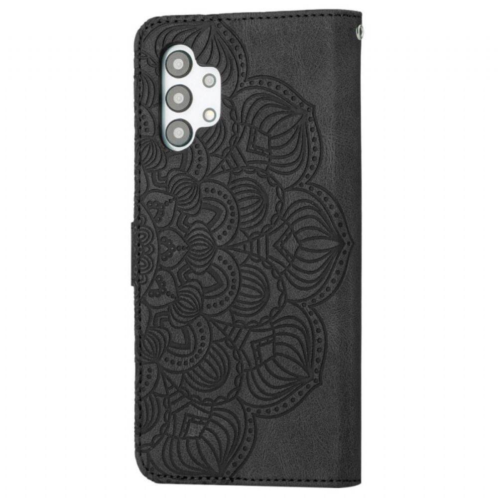 Kožené Pouzdro Na Samsung Galaxy A13 Na Lana Vintage Strappy Mandala