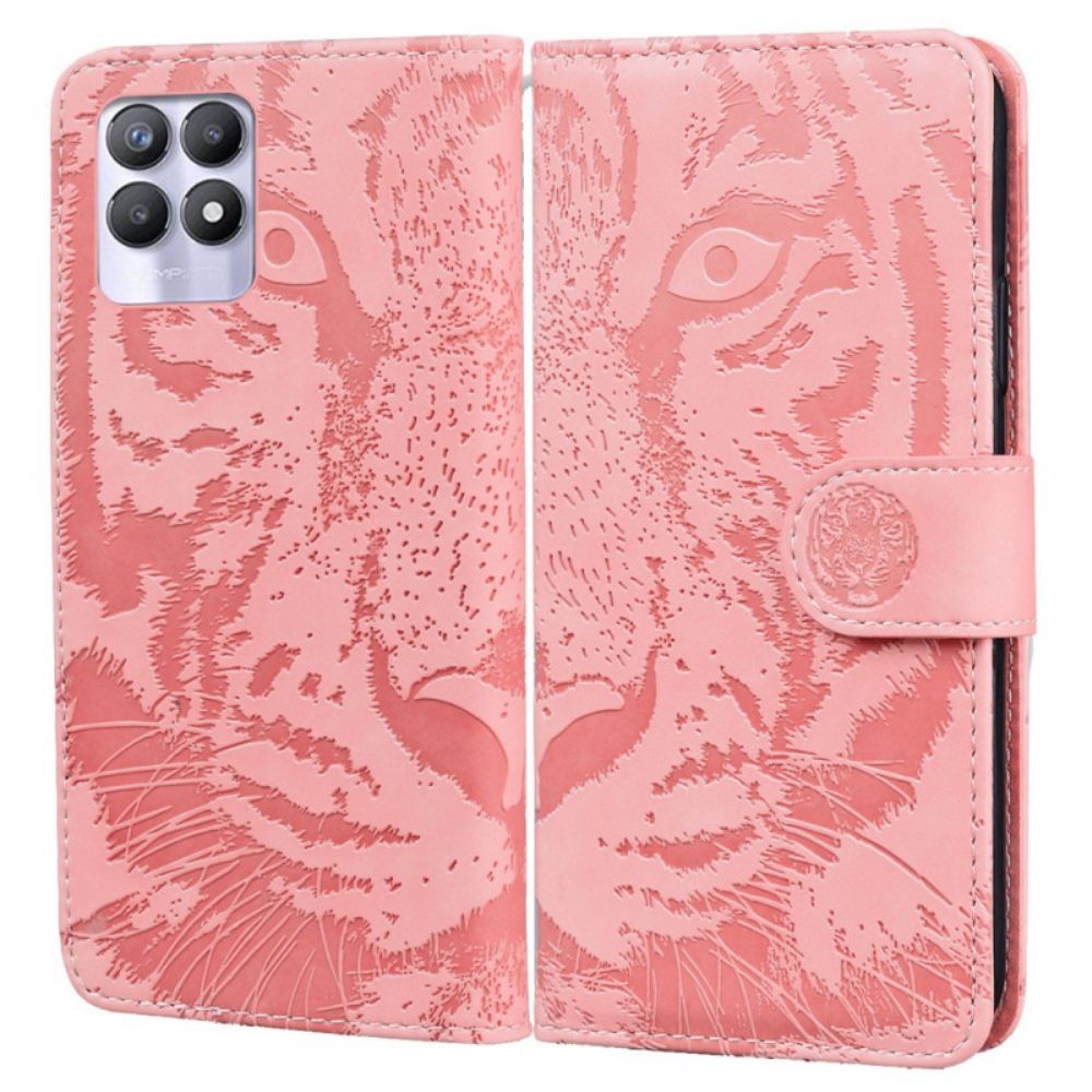 Flipové Pouzdro Na Realme 8i Tiger Face Print