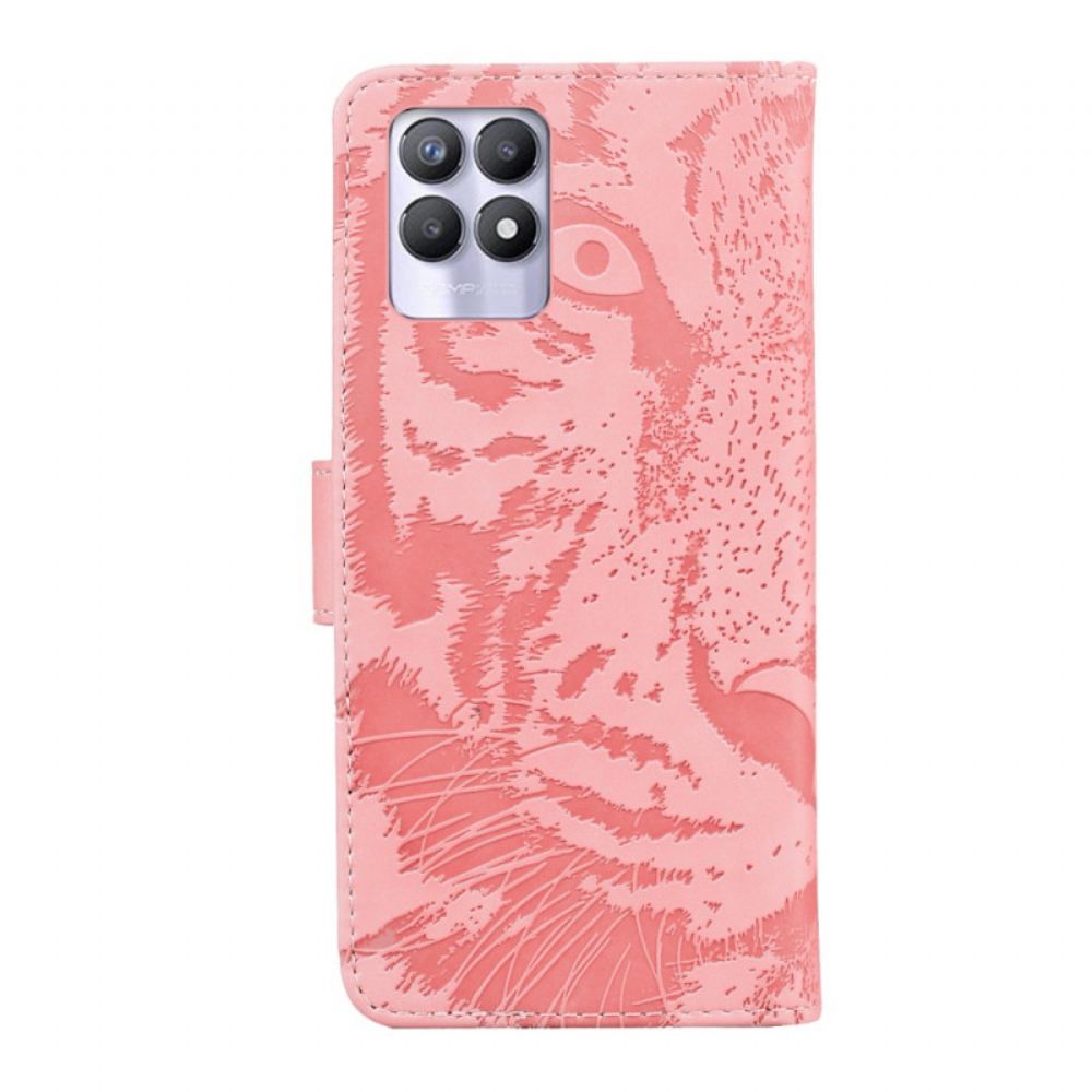 Flipové Pouzdro Na Realme 8i Tiger Face Print