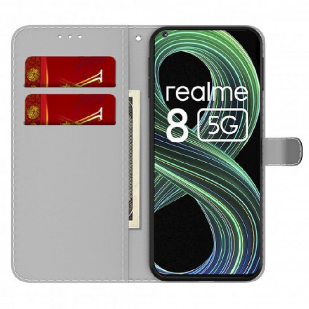 Flipové Pouzdro Na Realme 8 5G Abstraktní Vzor