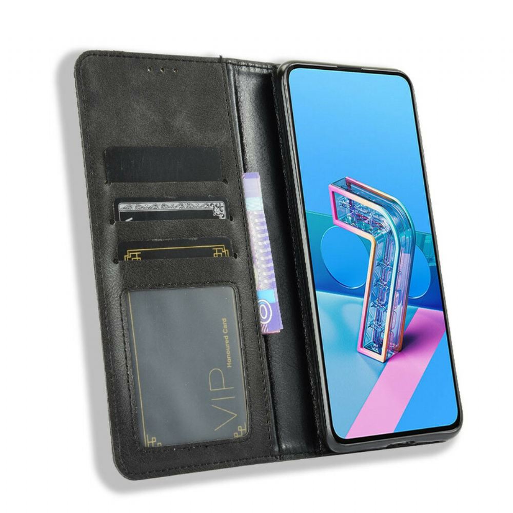 Kryty Na Mobil Na Asus Zenfone 7 / 7 Pro Flipové Pouzdro Stylizovaný Vintage Kožený Efekt