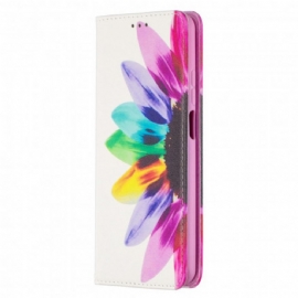 Kryty Na Mobil Na Xiaomi Mi 10T Lite / Redmi Note 9 Pro 5G Flipové Pouzdro Květina Akvarelu