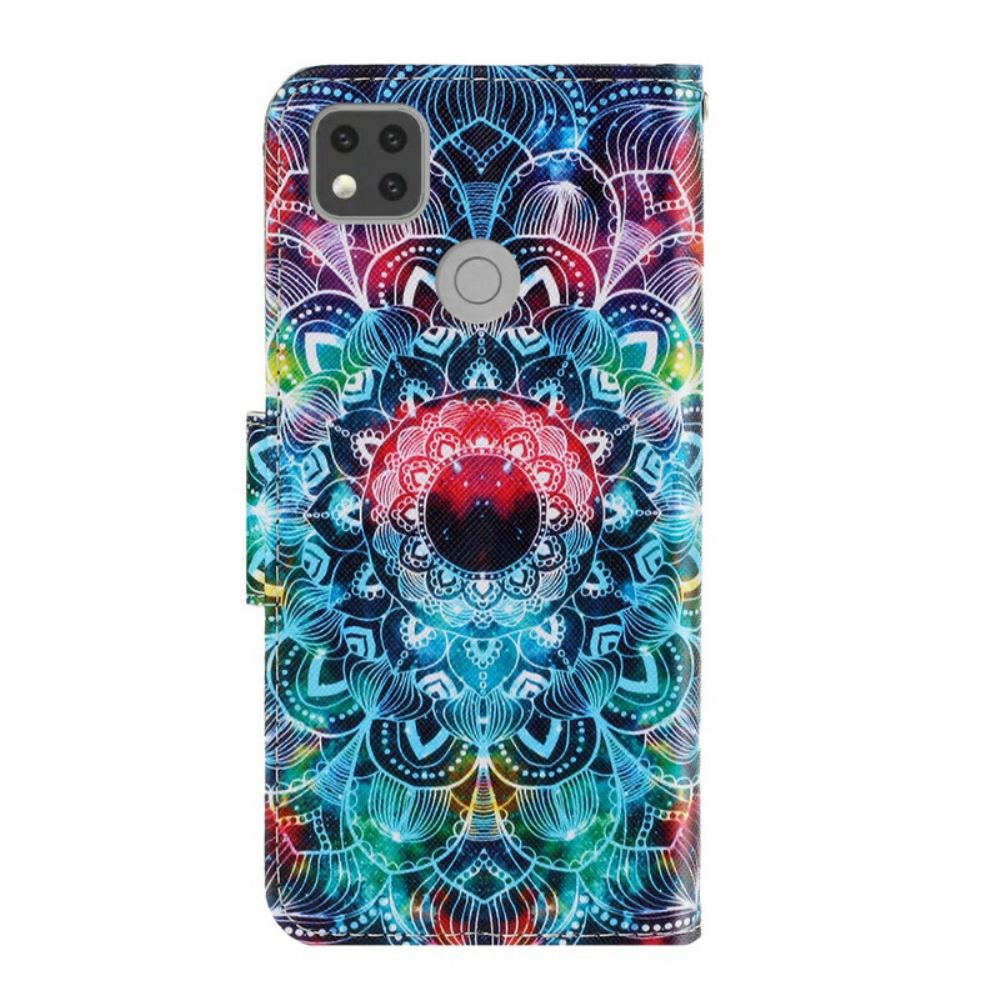 Flipové Pouzdro Na Xiaomi Redmi 9C Na Lana Okázalá Mandala S Popruhem