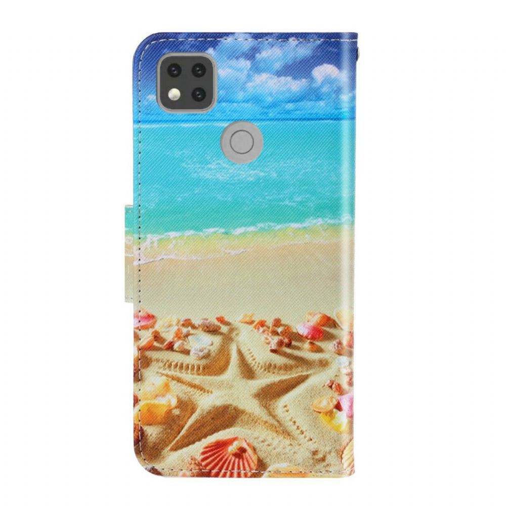 Flipové Pouzdro Na Xiaomi Redmi 9C Na Lana Strappy Beach