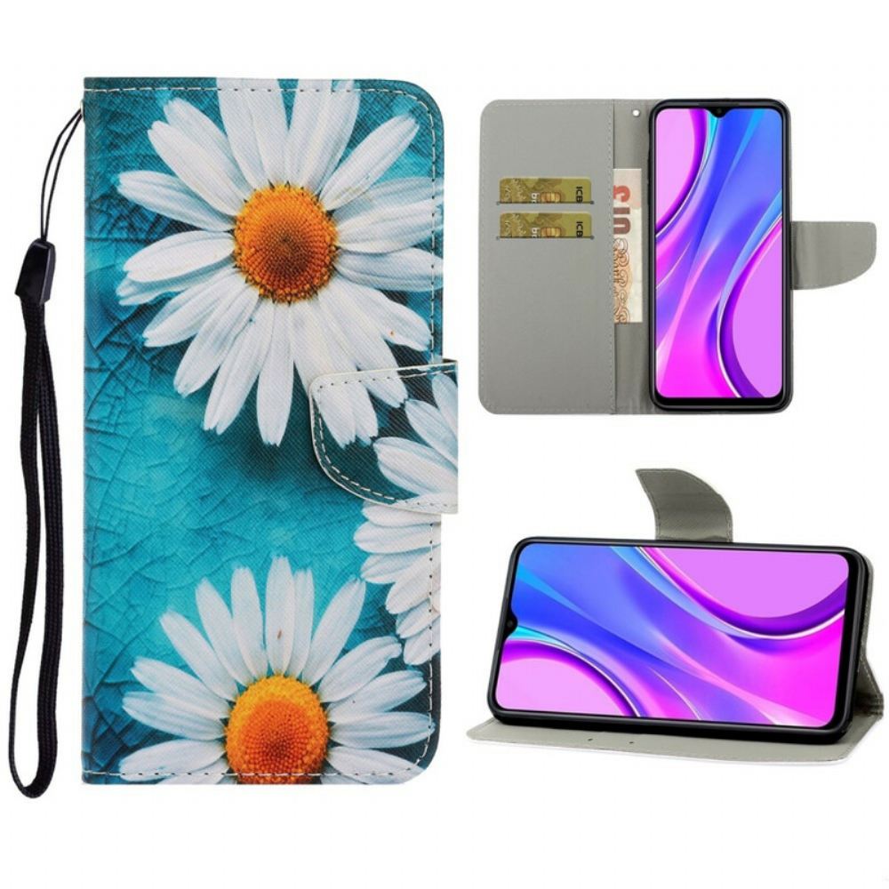 Flipové Pouzdro Na Xiaomi Redmi 9C Na Lana Strappy Daisies