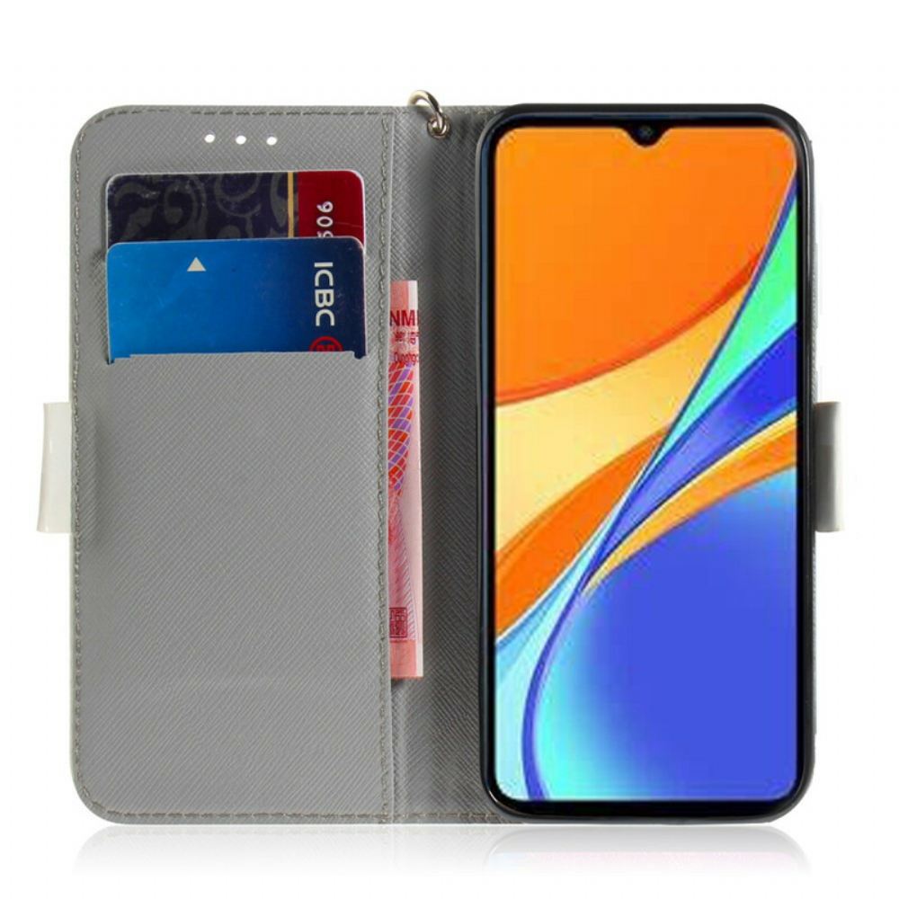 Kožené Pouzdro Na Xiaomi Redmi 9C Na Lana Rajče Na Řemínku Cat