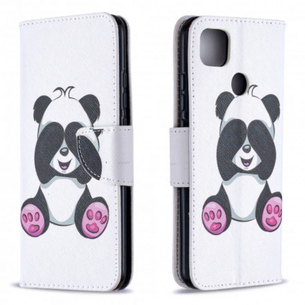 Kožené Pouzdro Na Xiaomi Redmi 9C Panda Zábava