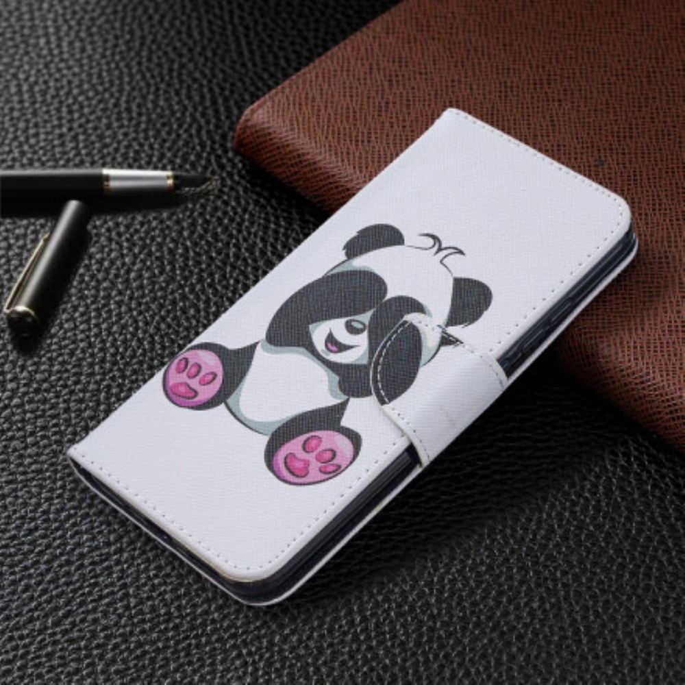 Kožené Pouzdro Na Xiaomi Redmi 9C Panda Zábava