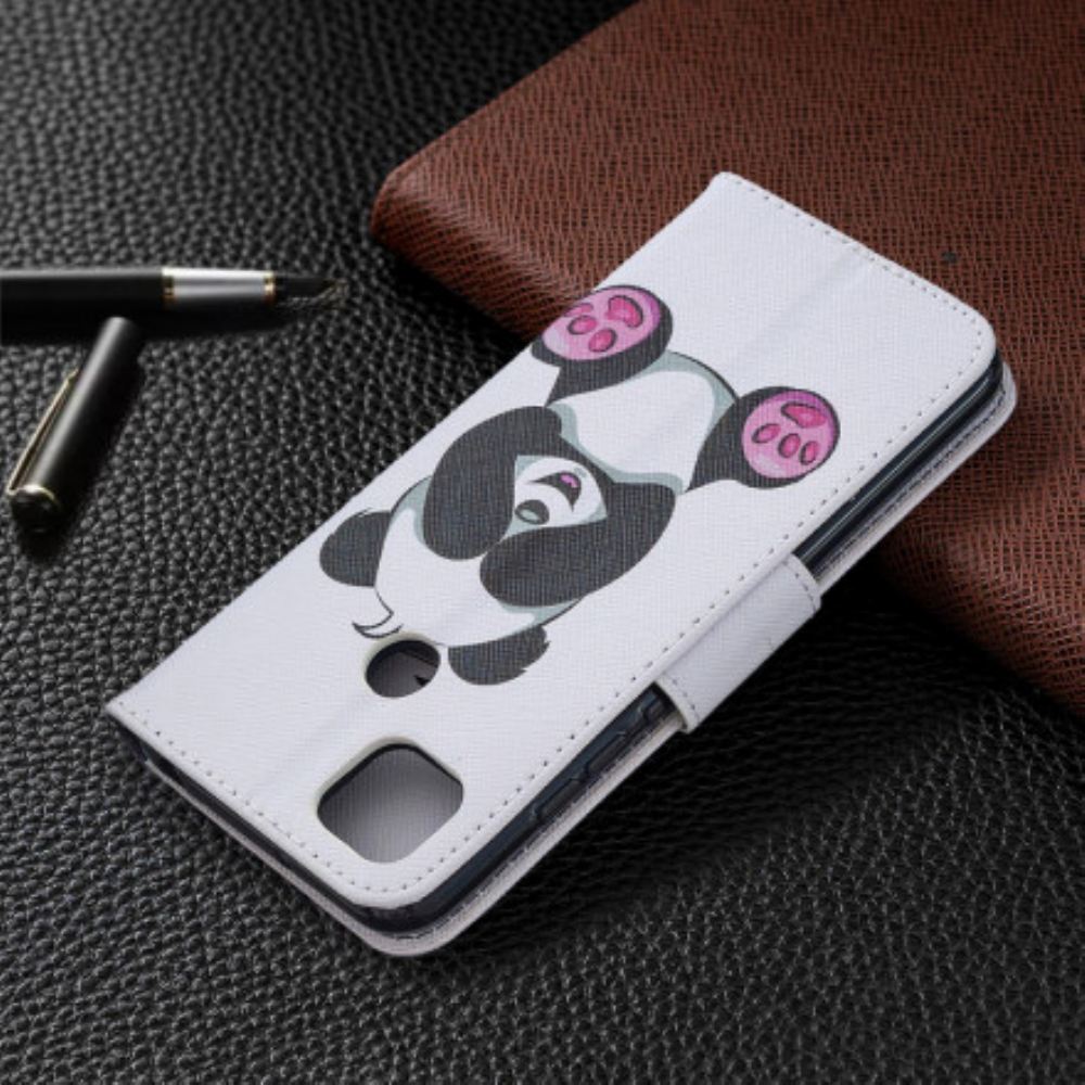 Kožené Pouzdro Na Xiaomi Redmi 9C Panda Zábava