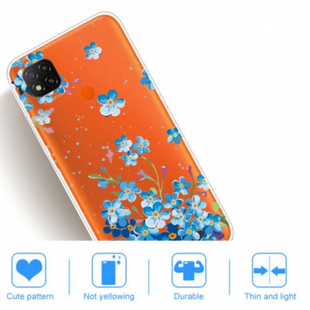 Kryt Na Xiaomi Redmi 9C Kytice Modrých Květin