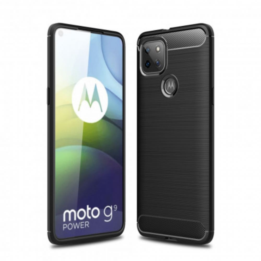 Kryty Na Mobil Na Moto G9 Power Kartáčované Uhlíkové Vlákno