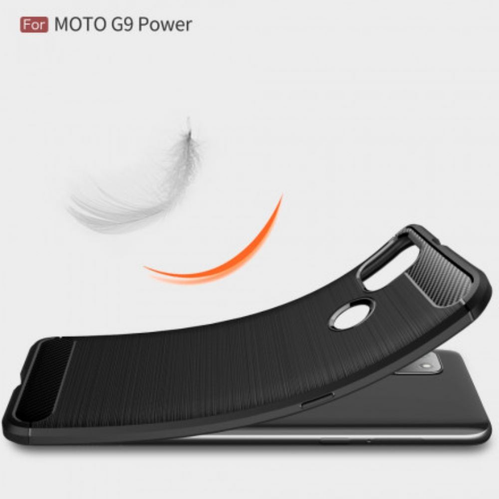 Kryty Na Mobil Na Moto G9 Power Kartáčované Uhlíkové Vlákno