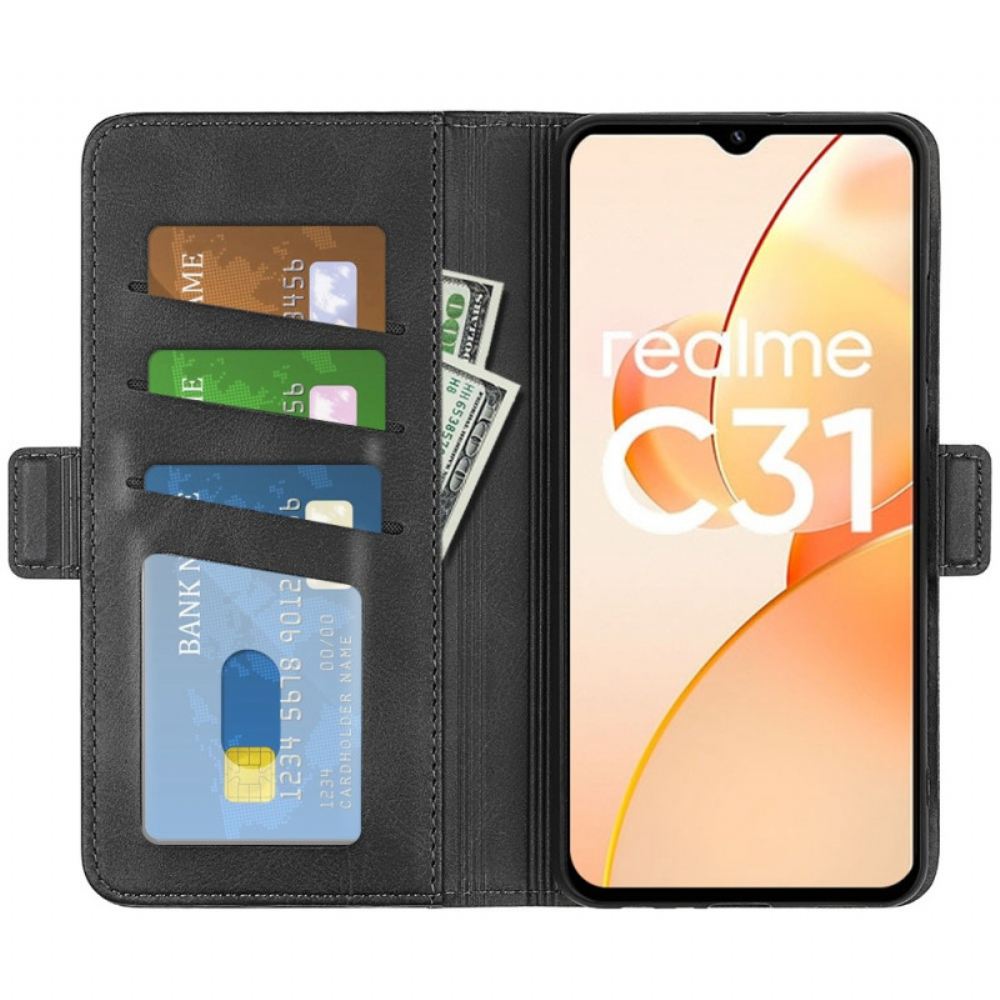 Flipové Pouzdro Na Realme C31 Klasická Umělá Kůže