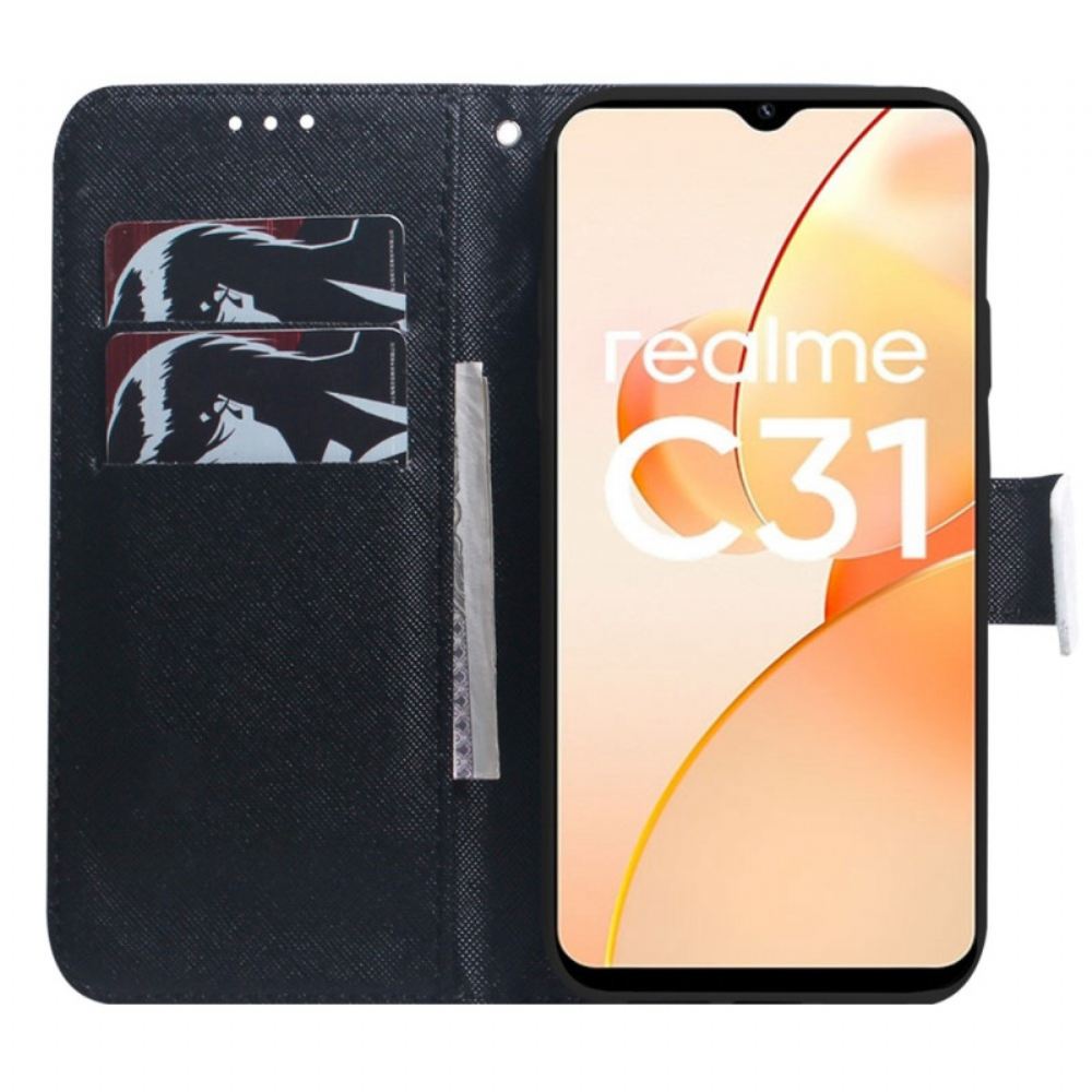 Flipové Pouzdro Na Realme C31 Krásná Panda