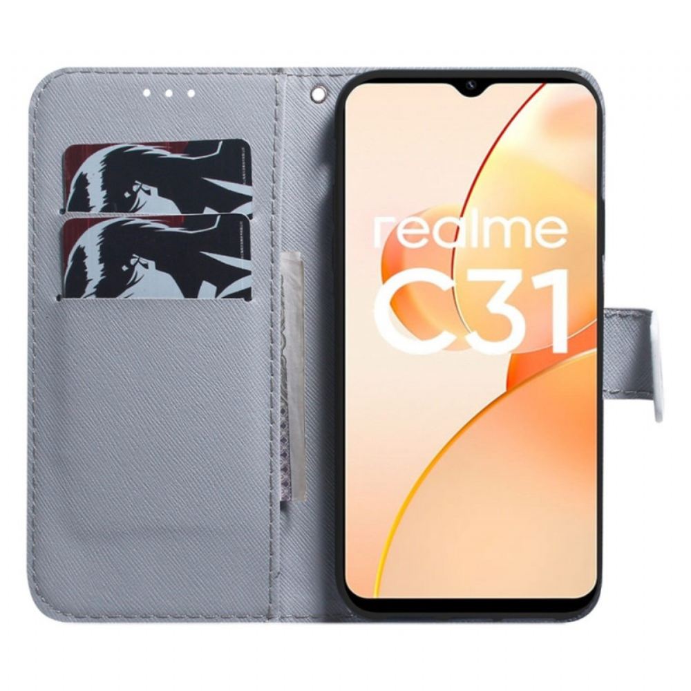 Flipové Pouzdro Na Realme C31 Tygří Hlava