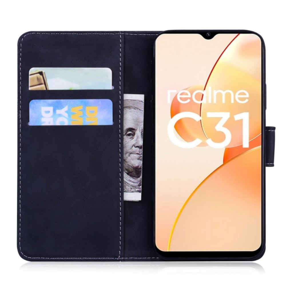 Flipové Pouzdro Na Realme C31 Umělá Motýlí Kůže