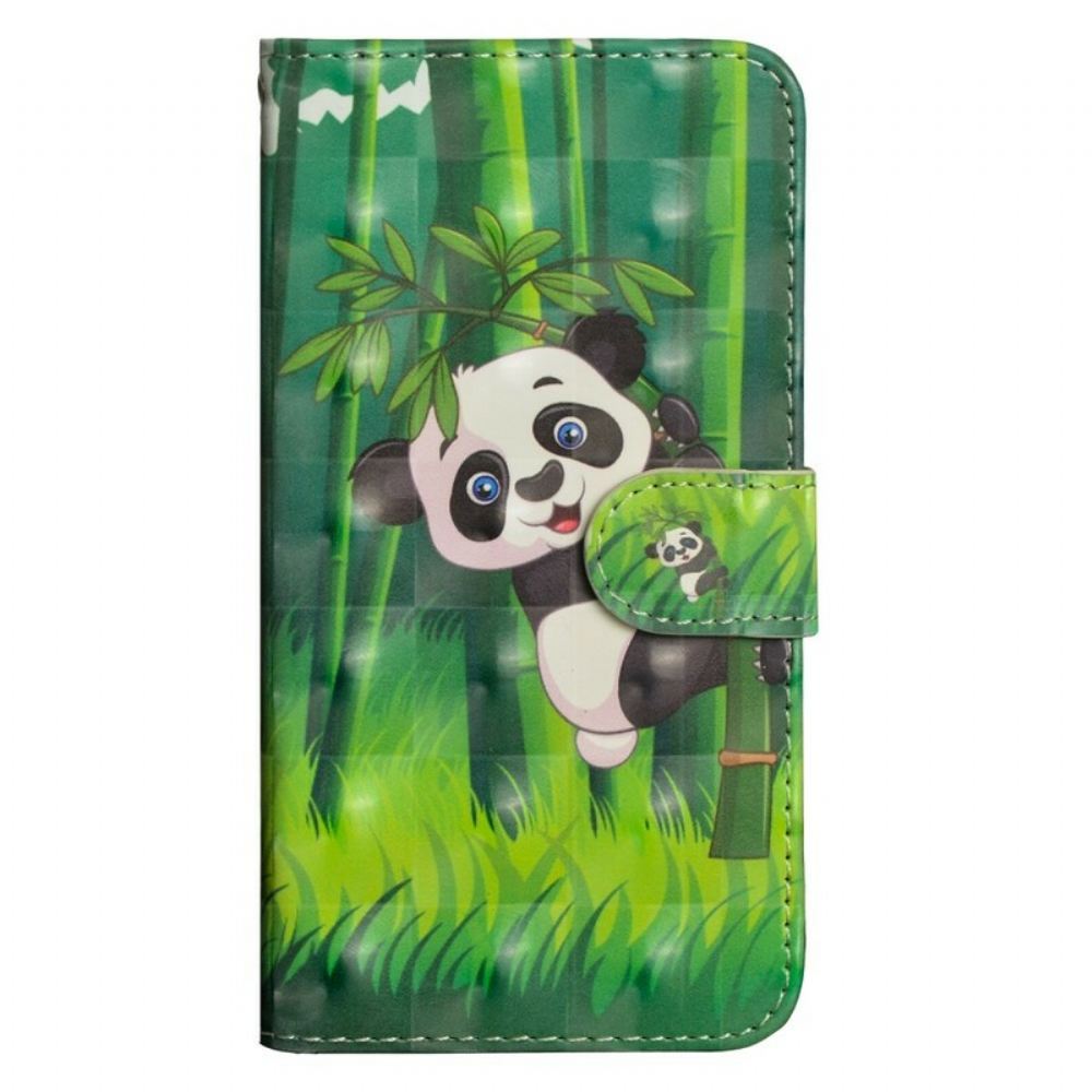 Kožené Pouzdro Na Xiaomi Redmi Note 7 Panda A Bambus