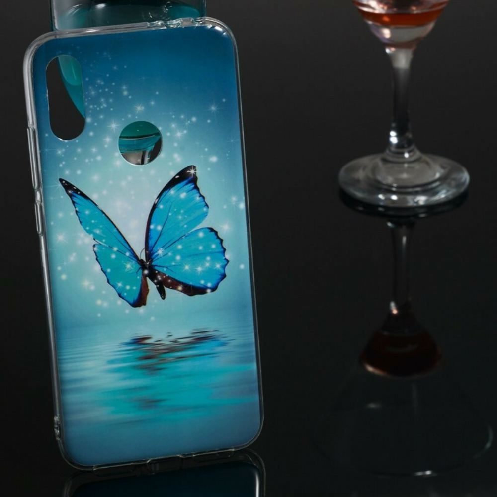 Kryt Na Xiaomi Redmi Note 7 Fluorescenční Modrý Motýl