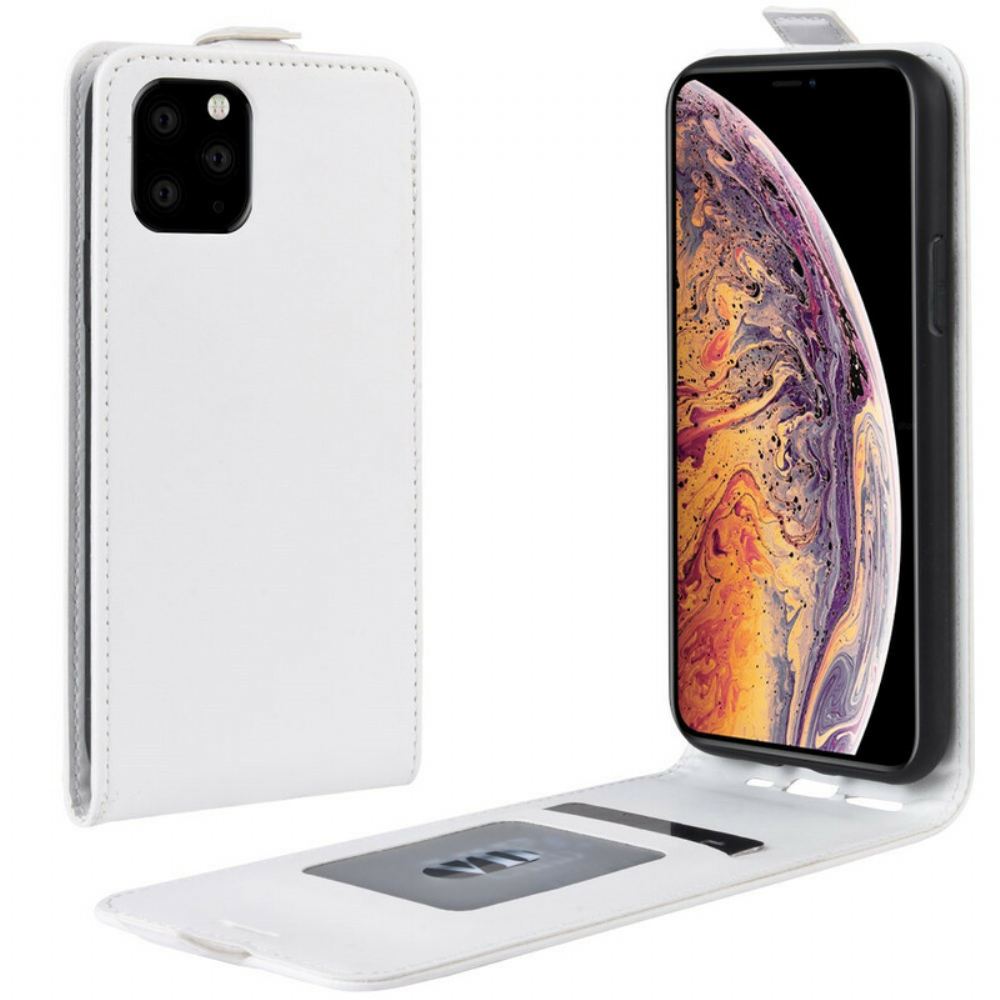 Kožené Pouzdro Na iPhone 11 Pro Max Flipové Pouzdro Efekt Převrácení Kůže