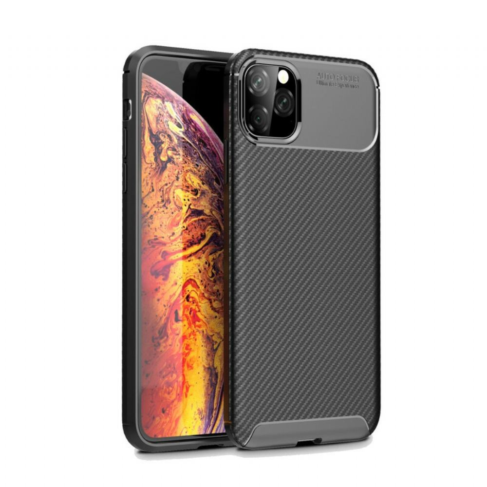 Kryt Na iPhone 11 Pro Max Flexibilní Textura Uhlíkových Vláken