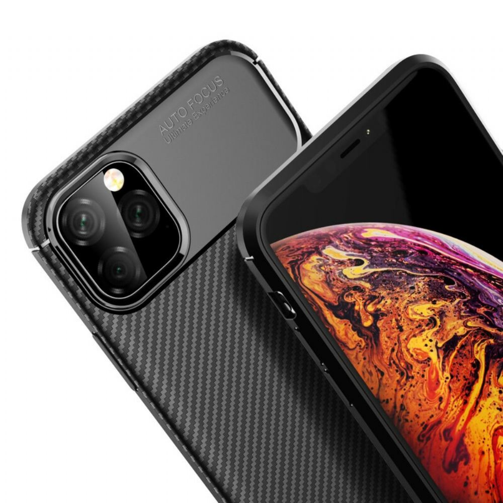 Kryt Na iPhone 11 Pro Max Flexibilní Textura Uhlíkových Vláken