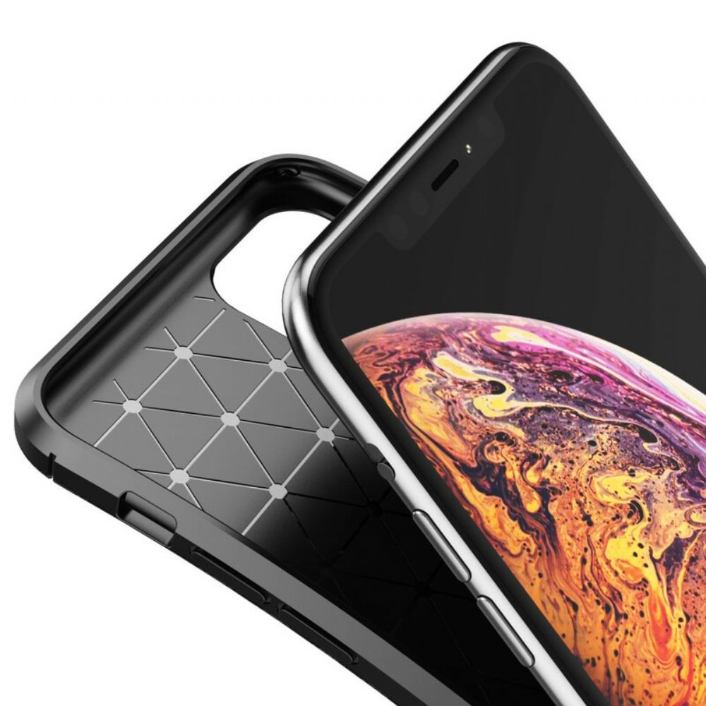 Kryt Na iPhone 11 Pro Max Flexibilní Textura Uhlíkových Vláken