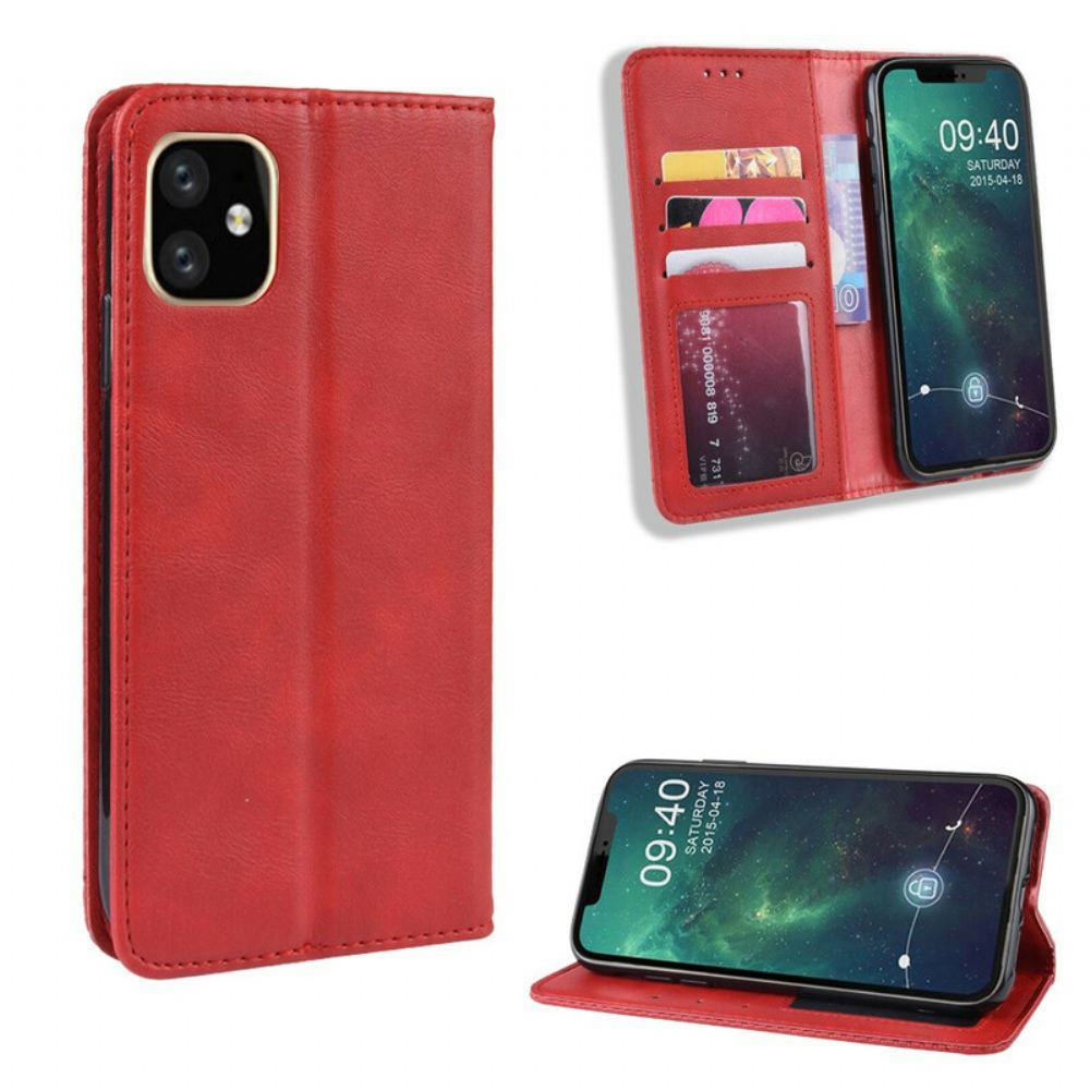 Kryty Na Mobil Na iPhone 11 Pro Max Flipové Pouzdro Stylizovaný Vintage Kožený Efekt