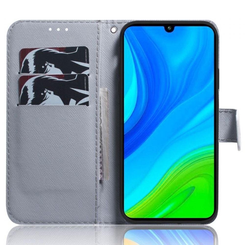 Flipové Pouzdro Na Xiaomi Redmi Note 12 5G Na Lana Strappy Akvarel Vlk