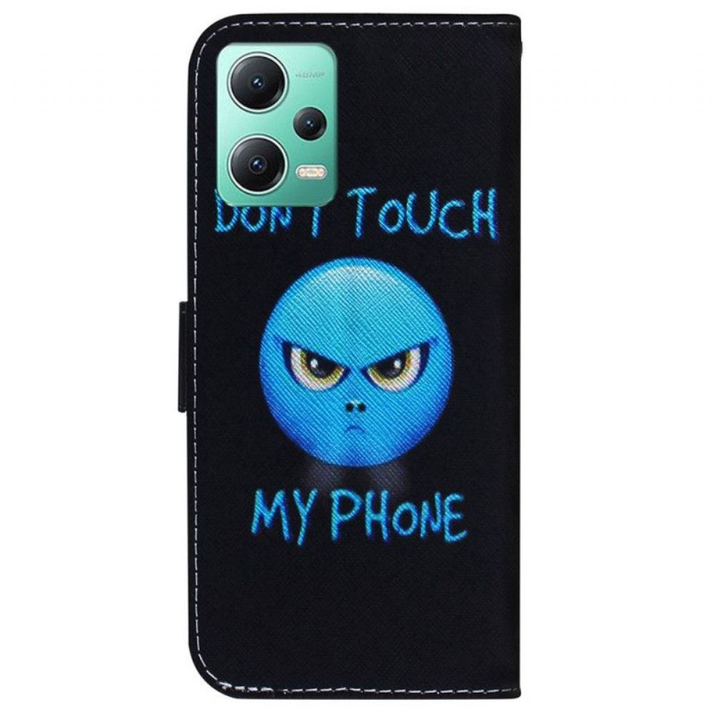 Kožené Pouzdro Na Xiaomi Redmi Note 12 5G Na Lana Lanyard Emoji Telefon