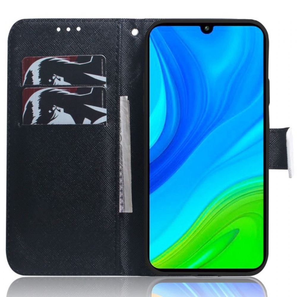 Kožené Pouzdro Na Xiaomi Redmi Note 12 5G Na Lana Strappy Panda