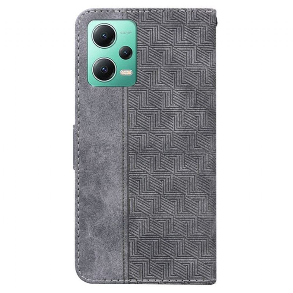 Kožené Pouzdro Na Xiaomi Redmi Note 12 5G Na Lana Strappy Vzor