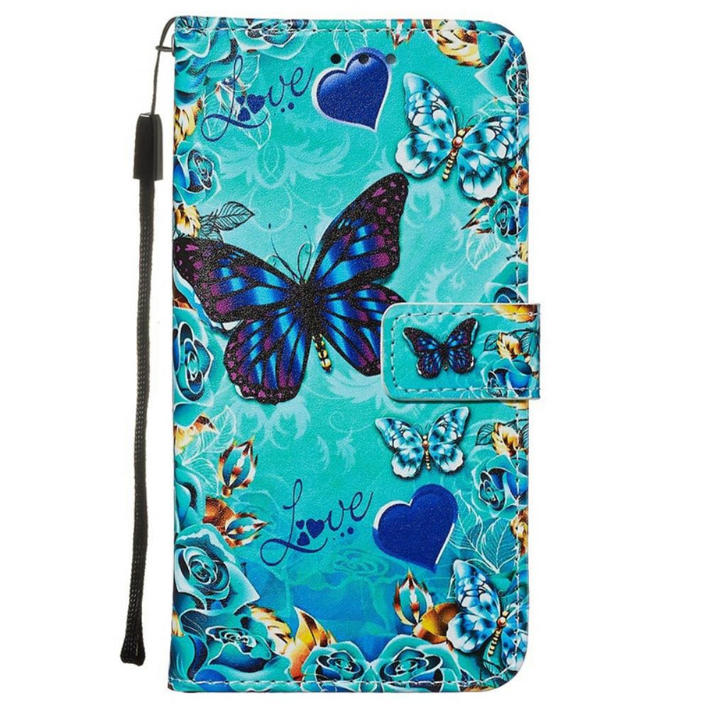 Flipové Pouzdro Na Xiaomi Redmi Note 8 Na Lana Love Butterflies Strappy