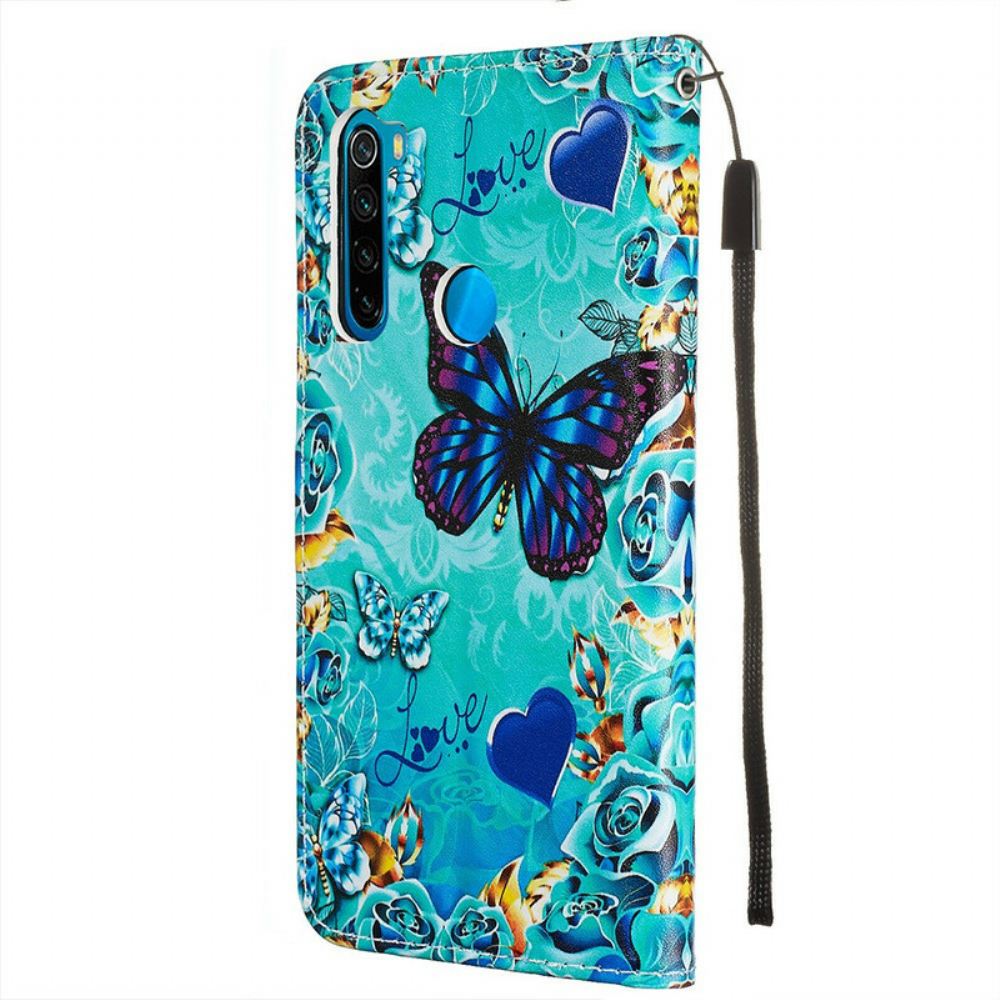 Flipové Pouzdro Na Xiaomi Redmi Note 8 Na Lana Love Butterflies Strappy