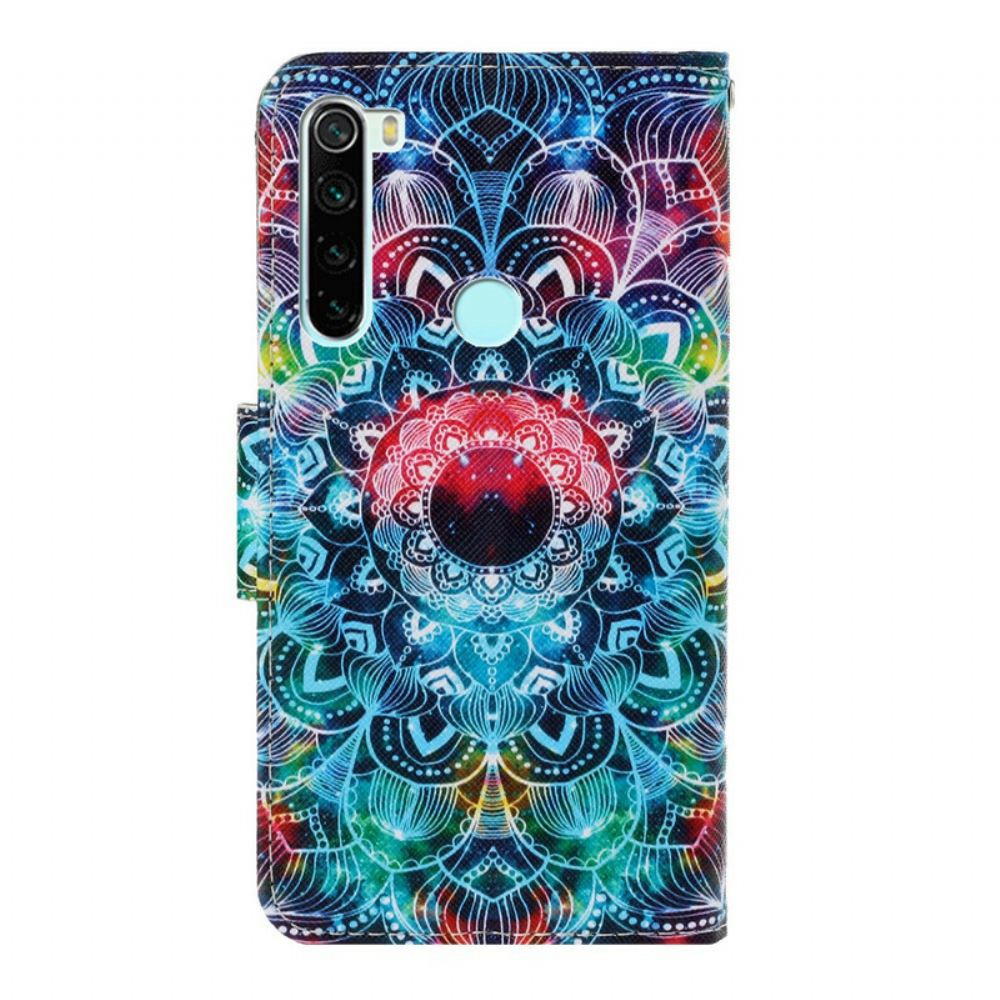 Flipové Pouzdro Na Xiaomi Redmi Note 8 Na Lana Okázalá Mandala S Popruhem