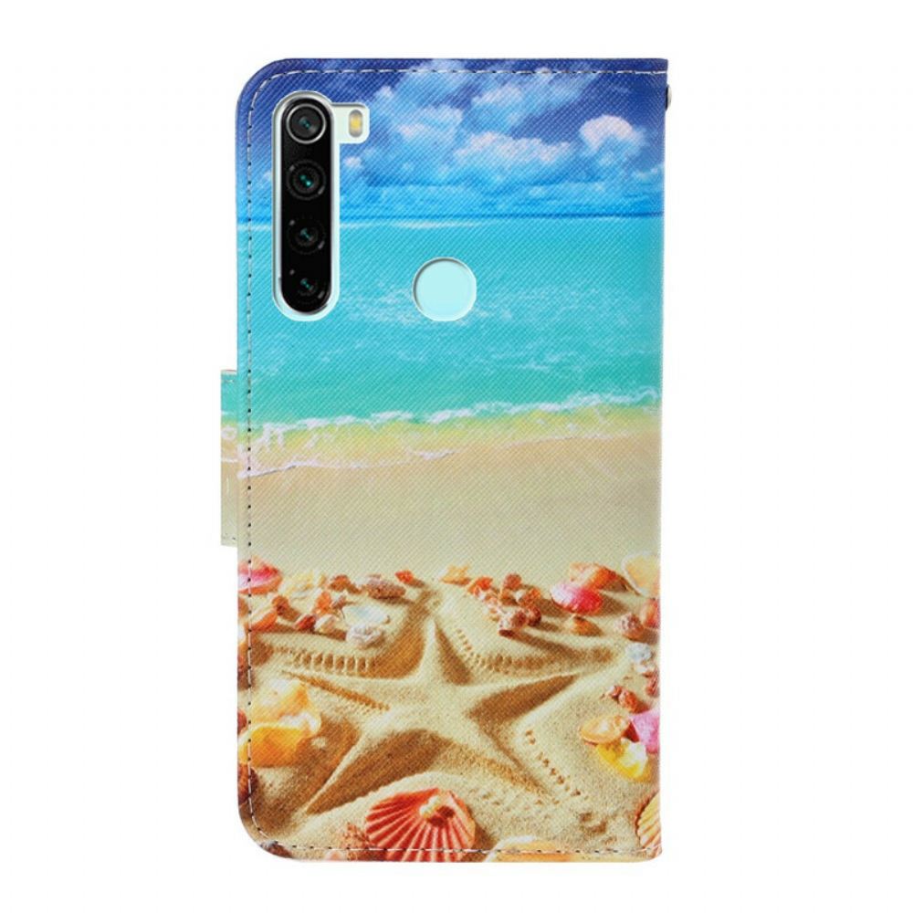 Flipové Pouzdro Na Xiaomi Redmi Note 8 Na Lana Strappy Beach