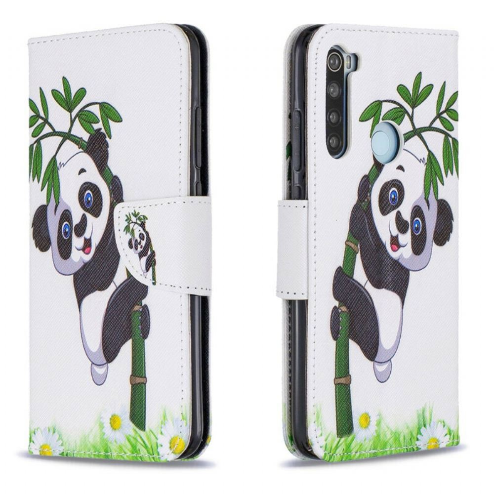 Flipové Pouzdro Na Xiaomi Redmi Note 8 Panda Na Bambusu