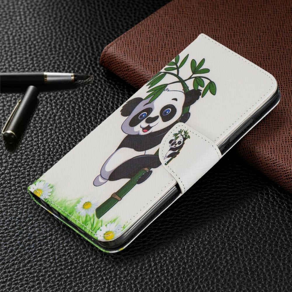 Flipové Pouzdro Na Xiaomi Redmi Note 8 Panda Na Bambusu