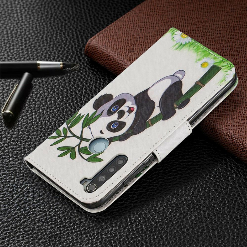 Flipové Pouzdro Na Xiaomi Redmi Note 8 Panda Na Bambusu