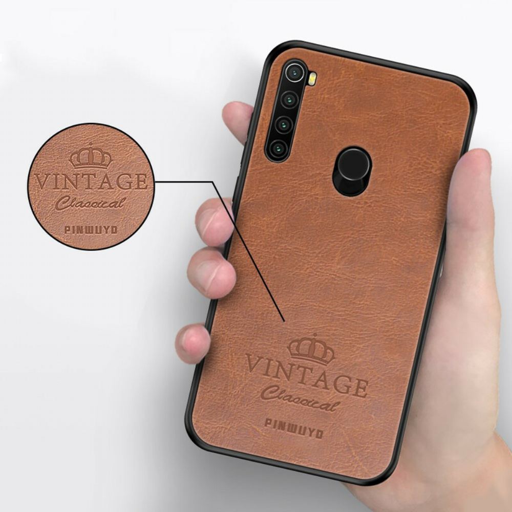 Kryty Na Mobil Na Xiaomi Redmi Note 8 Vintage Kožený Efekt Pinwuyo