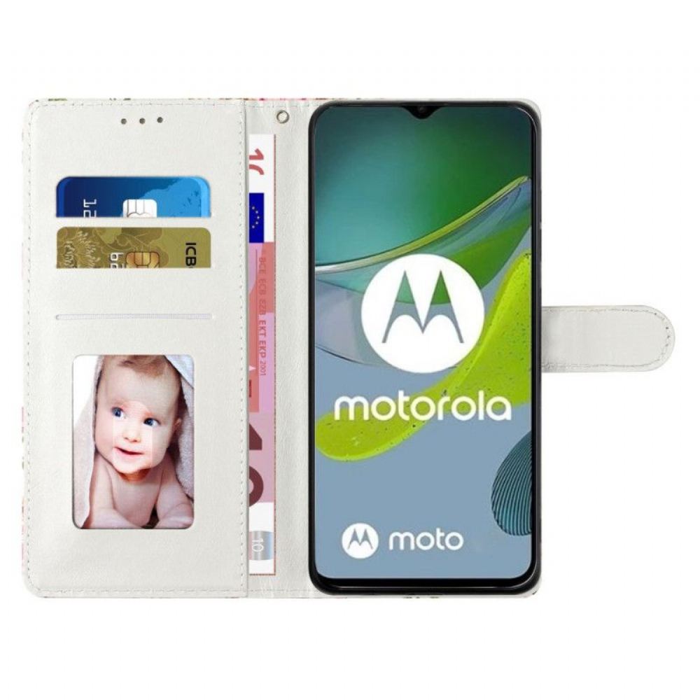 Flipové Pouzdro Na Moto G73 5G Na Lana Popruh Liberty Flowers