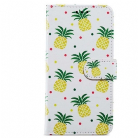 Flipové Pouzdro Na Moto G73 5G Na Lana Strappy Ananas