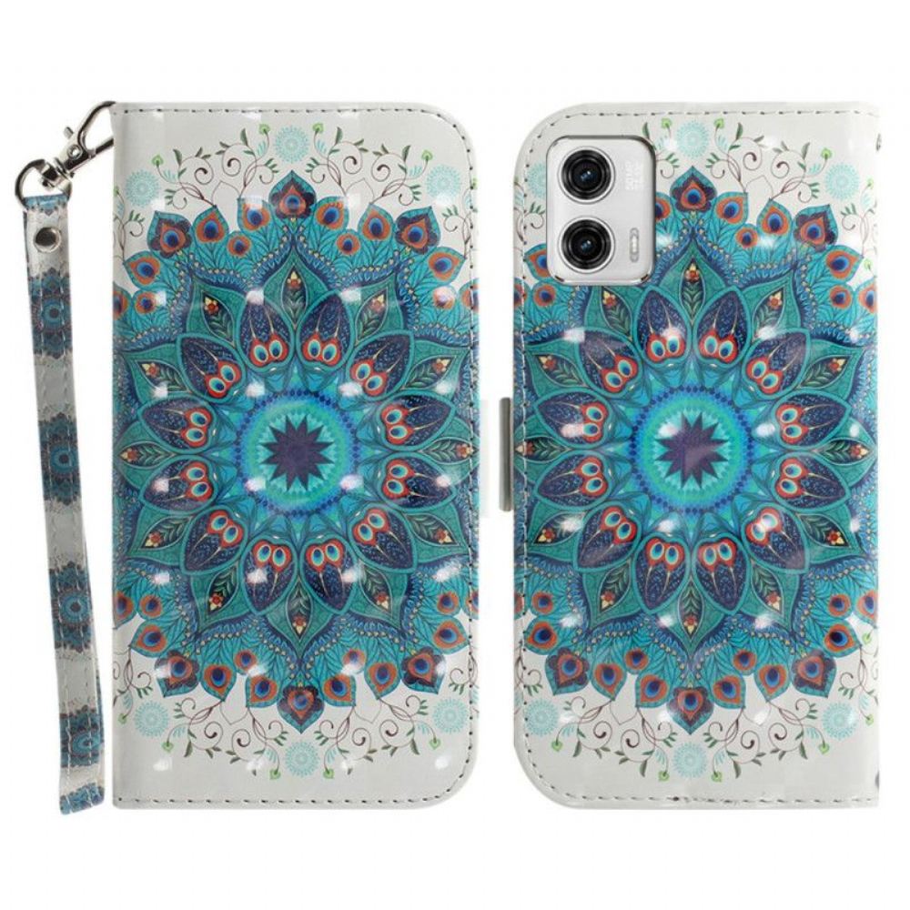 Flipové Pouzdro Na Moto G73 5G Na Lana Strappy Mandala