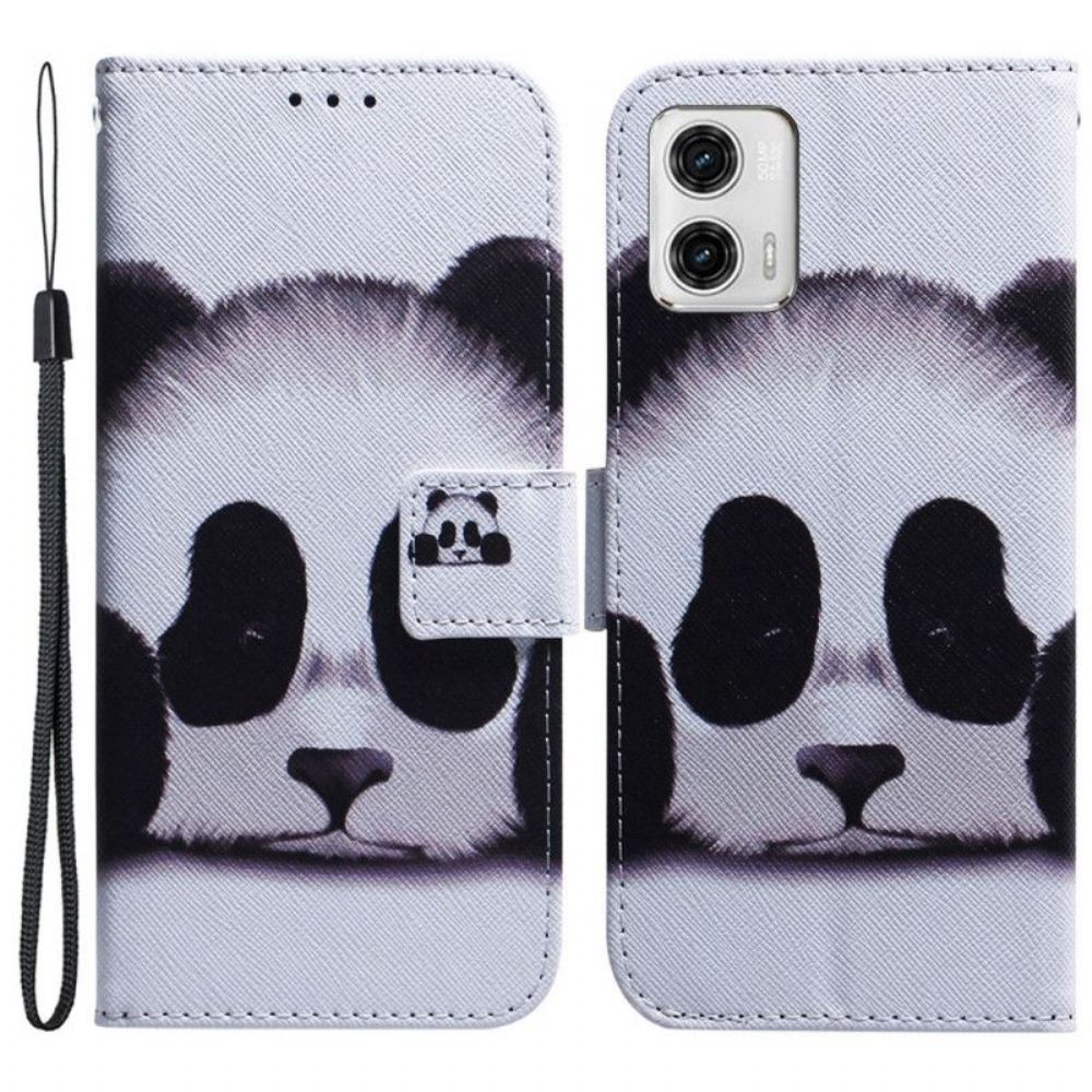 Flipové Pouzdro Na Moto G73 5G Na Lana Strappy Panda