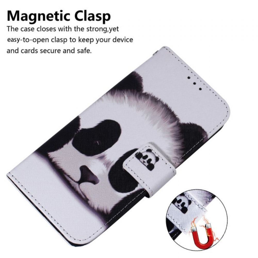 Flipové Pouzdro Na Moto G73 5G Na Lana Strappy Panda