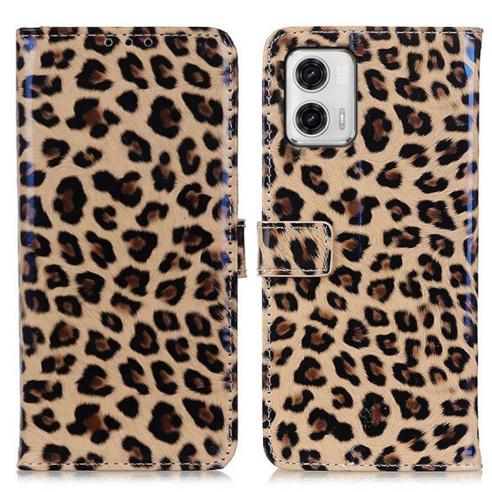 Flipové Pouzdro Na Moto G73 5G Leopard